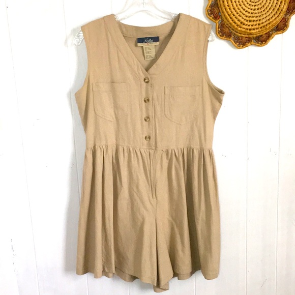Vintage Pants - 🙊VTG minimalist taupe silk romper